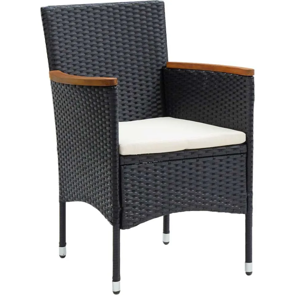 vidaXL 9-delige Tuinset met kussens poly rattan zwart, foto 4