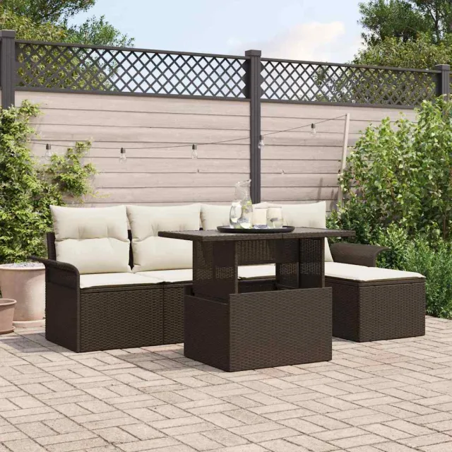 vidaXL Tuin Sofa Set 6 st Bruin poly rattan, foto 2