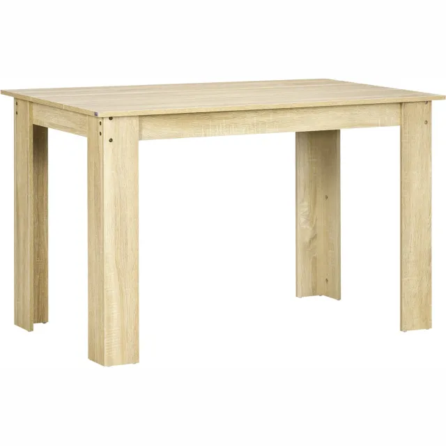 Lunpog Eettafel - Rechthoekige eikenhouten eettafel - Geschikt voor 4-6 personen - Afmetingen: 120 x 69 x 75 cm - Natuurlijke houtkleur Chêne