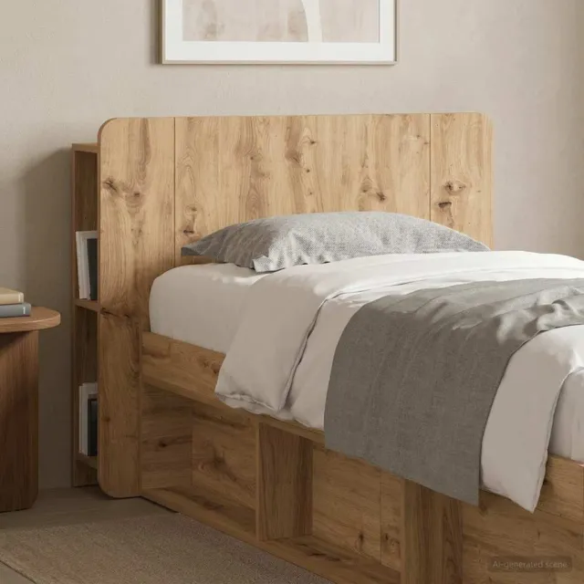 vidaXL Hoofdeinde kas Artisanaal eiken 100 cm Bewerkt hout Bruin