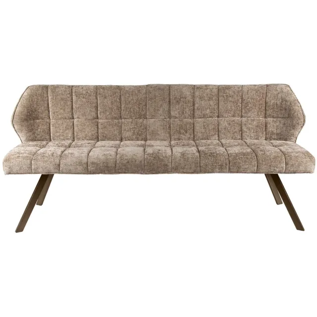 Fraaai Ramon eetkamerbank 180 cm geweven- brons onderstel - champagne