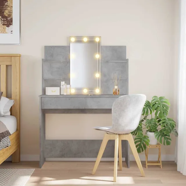 vidaXL Kaptafel met LED-verlichting 96x40x142 cm betongrijs
