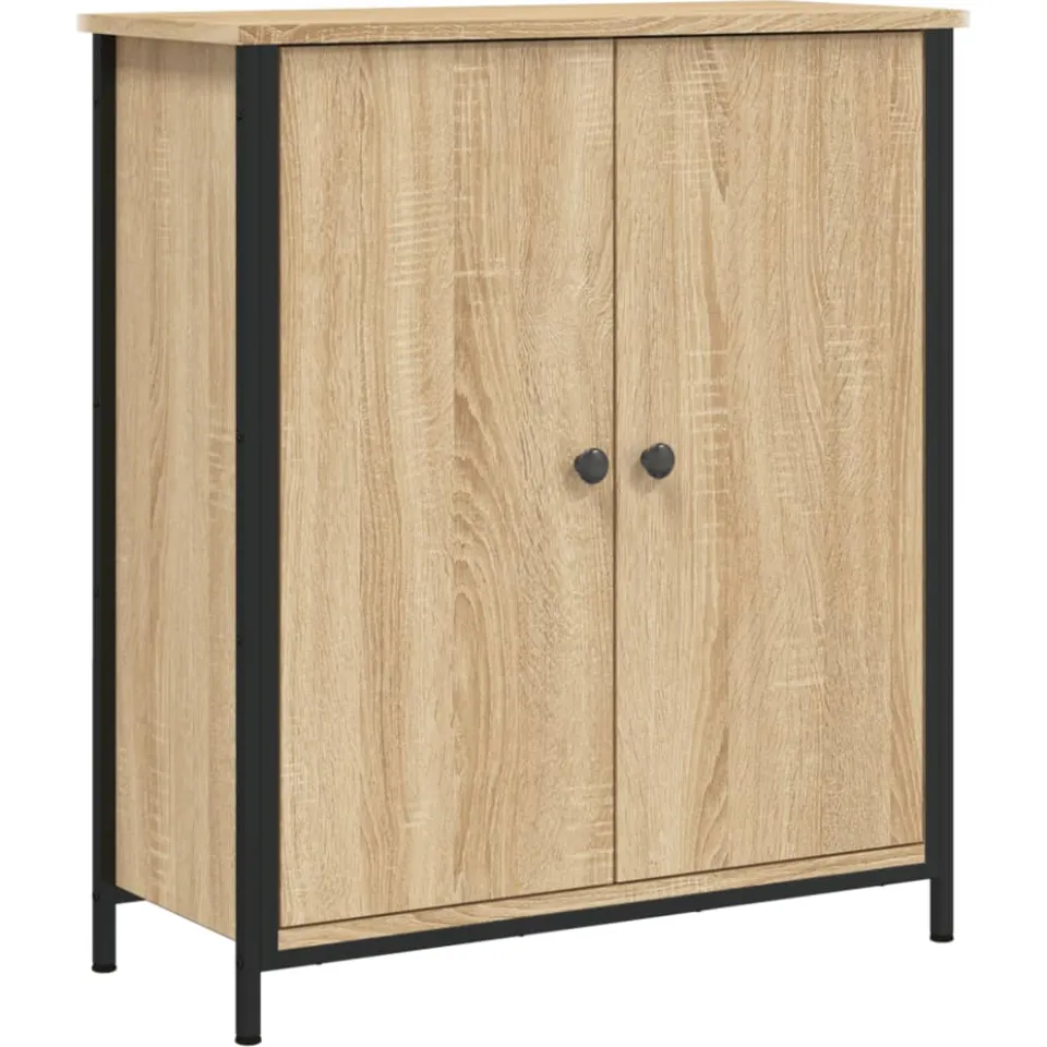 vidaXL Dressoir 70x30x80 cm bewerkt hout sonoma eikenkleurig, foto 3