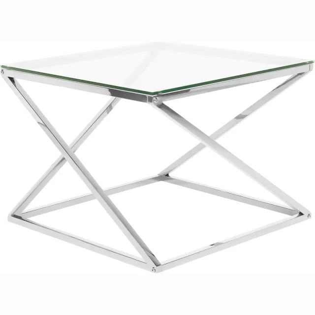 Beliani BEVERLY - Salontafel - Zilver - Glas