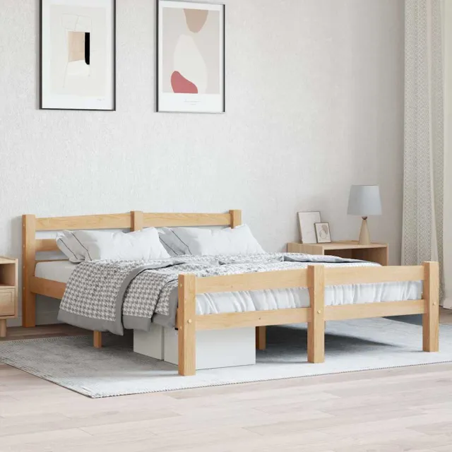 vidaXL Bedframe massief grenenhout 120x200 cm bruin