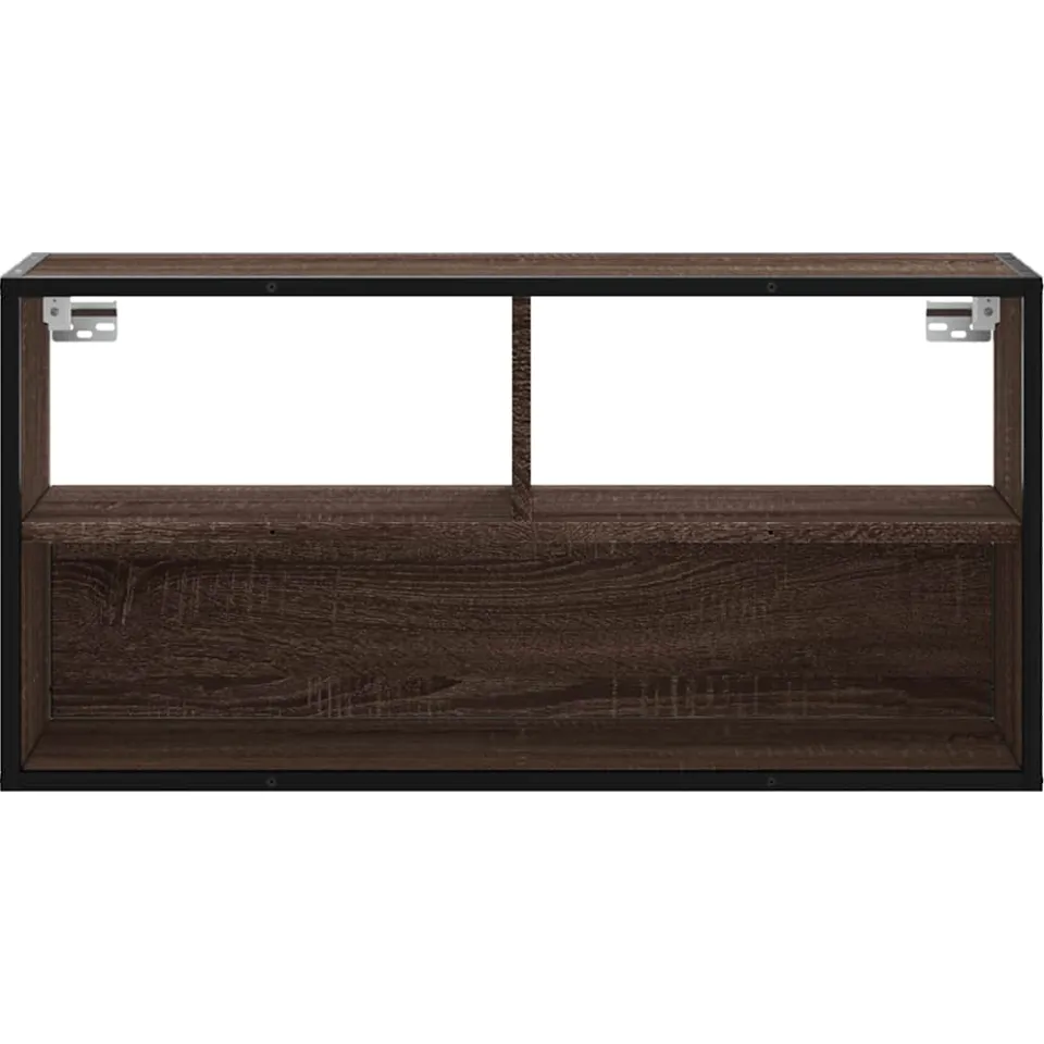 vidaXL Tv-meubel 80x31x39,5 cm bewerkt hout metaal bruin eikenkleurig, foto 4