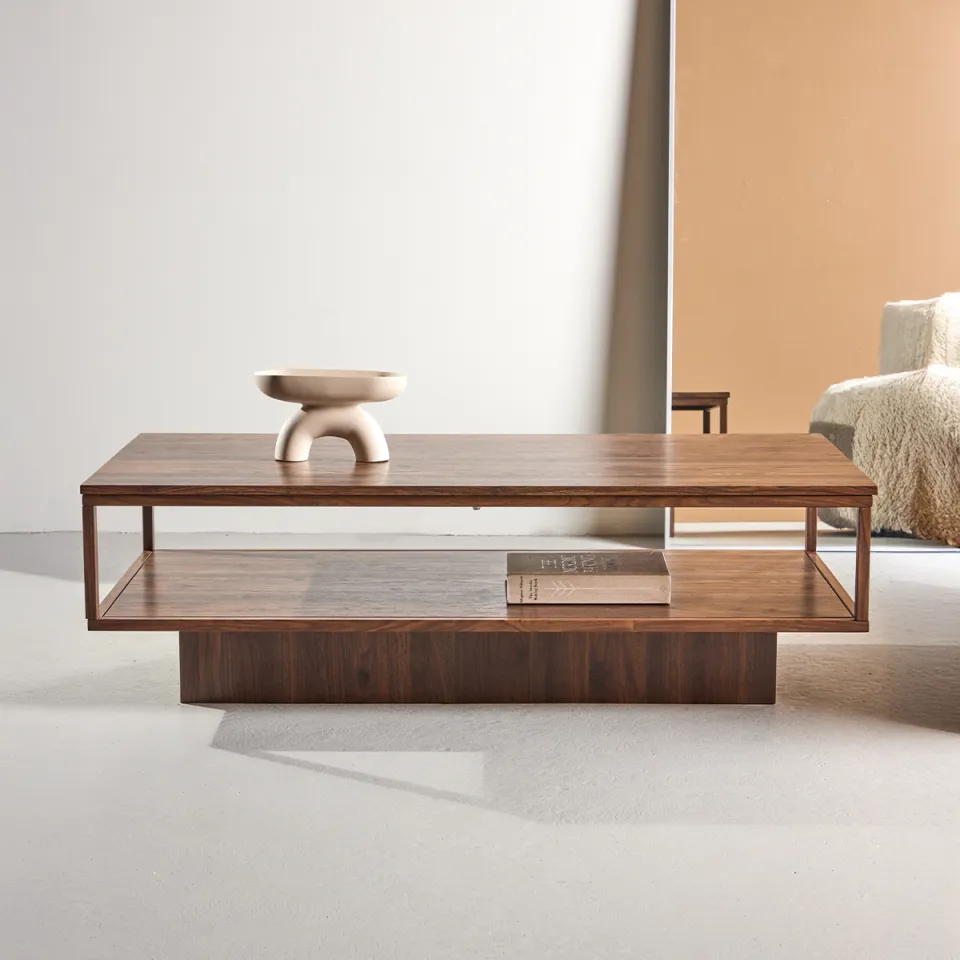 Nest living Diede houten salontafel bruin - 130 x 40 cm, foto 2