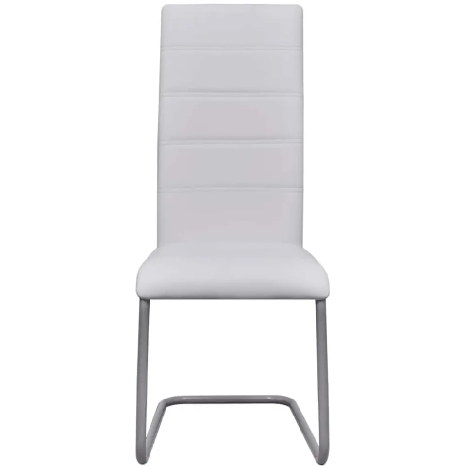 vidaXL Eetkamerstoelen 4 st kunstleer wit, foto 3
