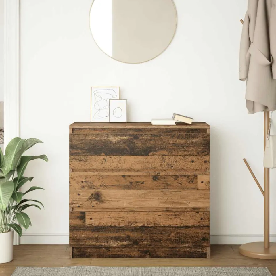 vidaXL Dressoir 80x35x76 cm spaanplaat oud hout bruin, foto 3