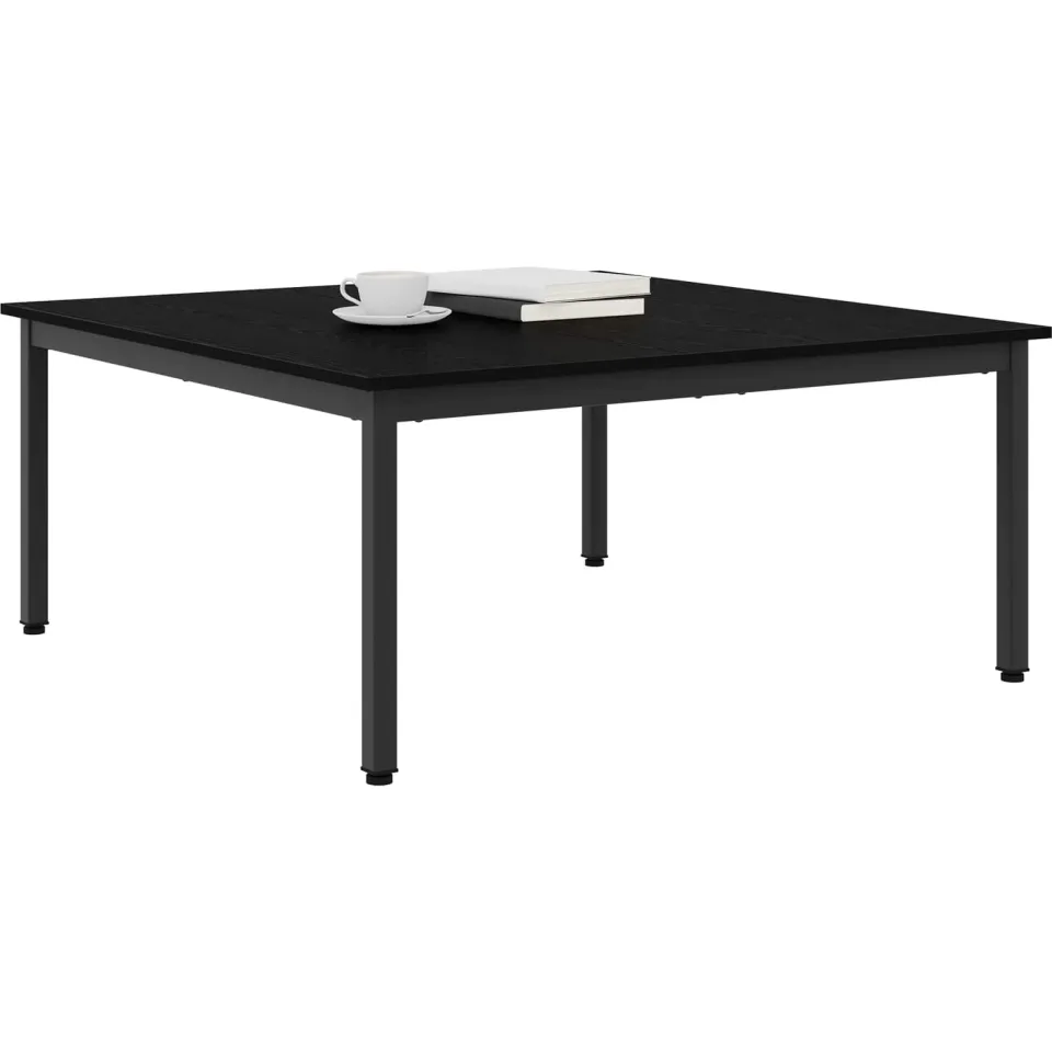 vidaXL Salontafel Zwart Eiken 100 x 100 x 45 cm Bewerkt hout