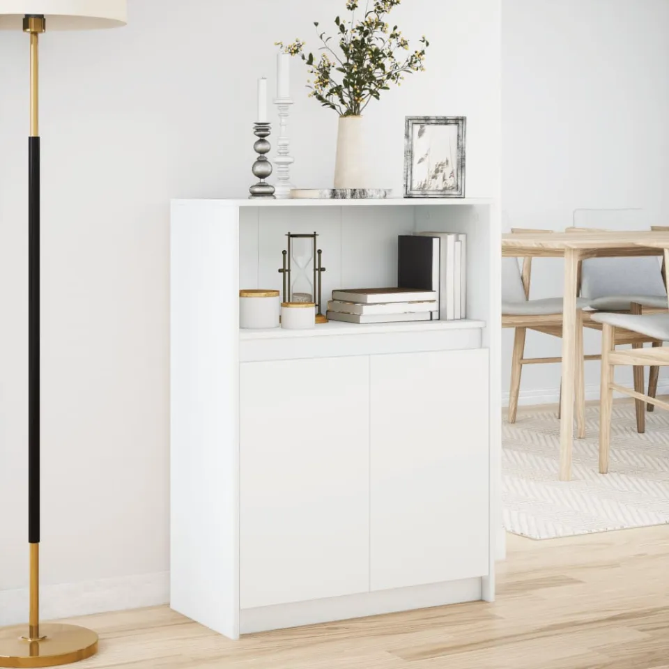 vidaXL Dressoir met LED 72x34x100 cm bewerkt hout wit, foto 2