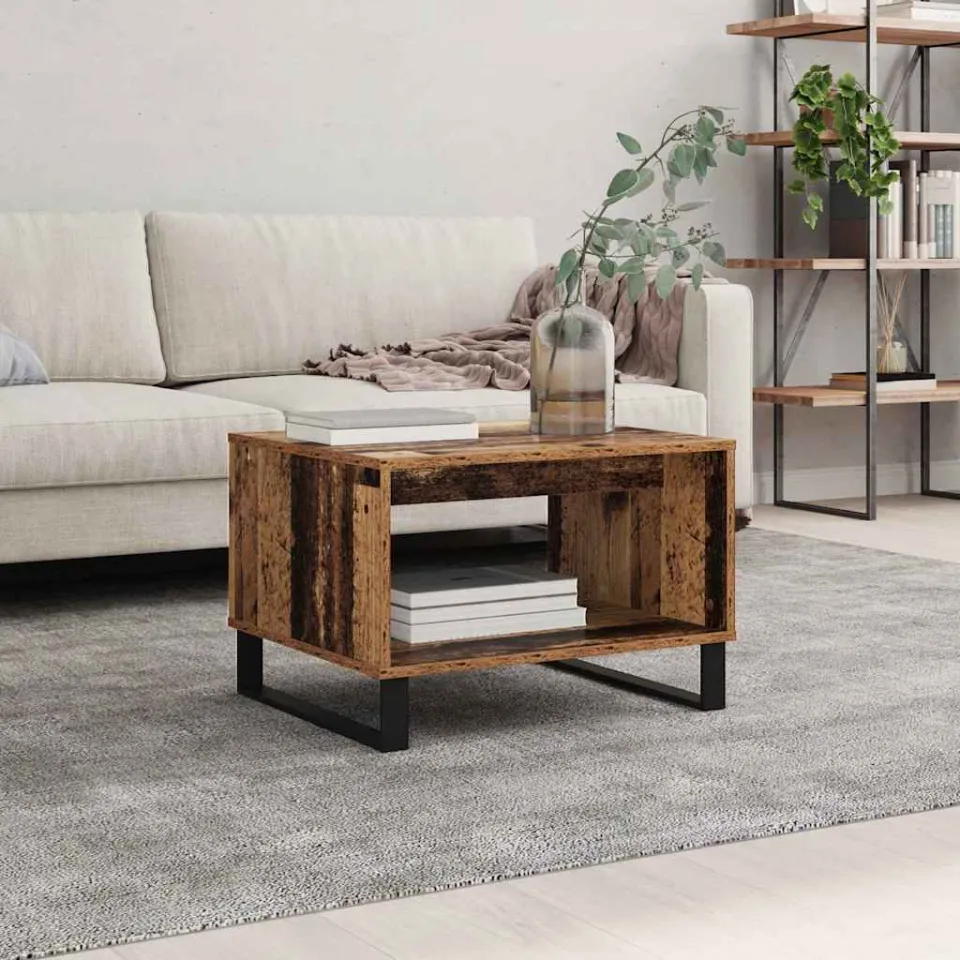 vidaXL Salontafel Oud hout 60 x 50 x 40 cm Bewerkt hout bruin, foto 4