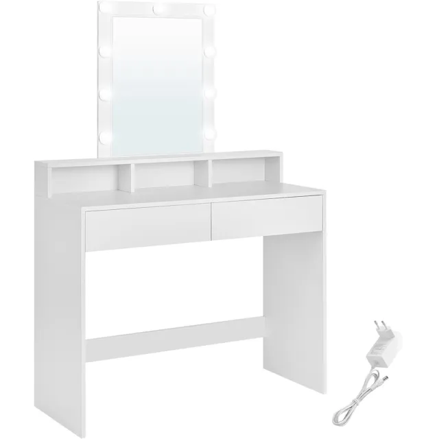Songmics Kaptafel – Modern model – Met ledverlichting – Wit