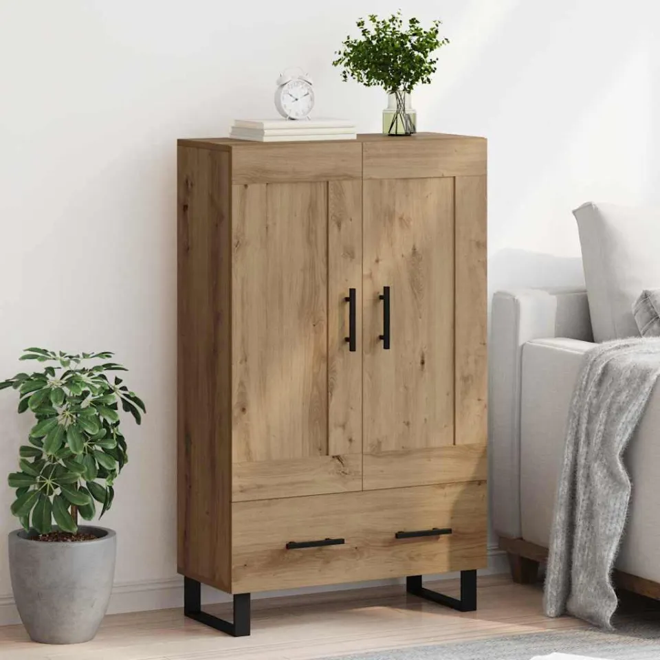 vidaXL Highboard Artisan Eiken 69,5 x 31 x 115 cm Bewerkt hout, foto 4