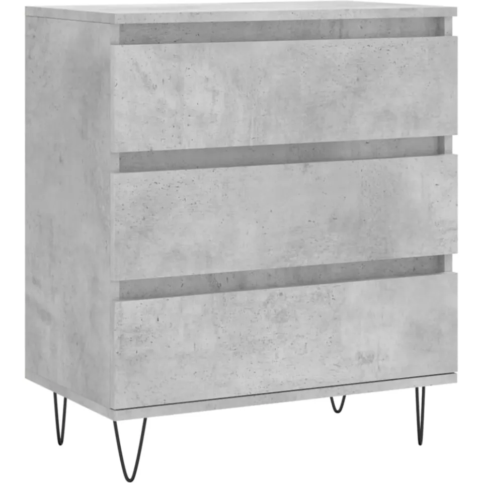 vidaXL Dressoir 60x35x70 cm bewerkt hout betongrijs grijs, foto 3