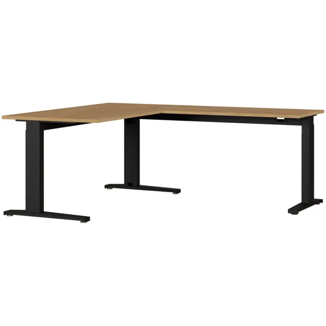 Hoekbureau Ergonoma Eiken Eiken/Zwart