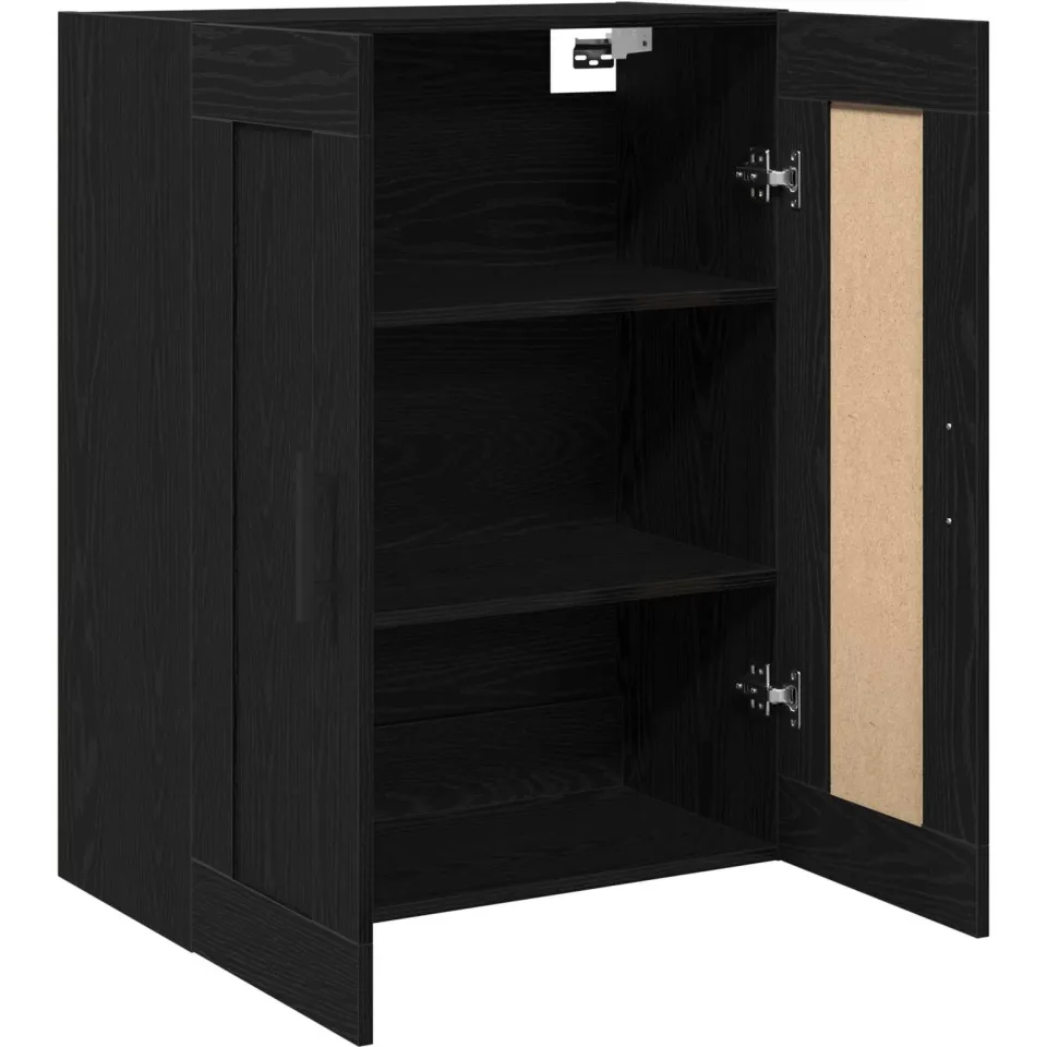vidaXL Wandkast Zwart Eiken 69,5 x 34 x 90 cm Bewerkt hout, foto 4
