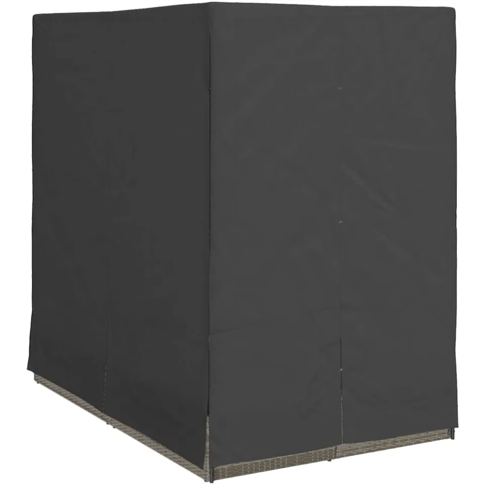 vidaXL Dubbele ligbed Grijs poly rattan, foto 4