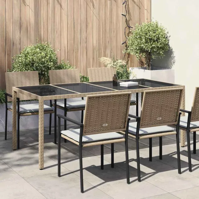 vidaXL Tuinstafel Beige poly rattan, foto 2