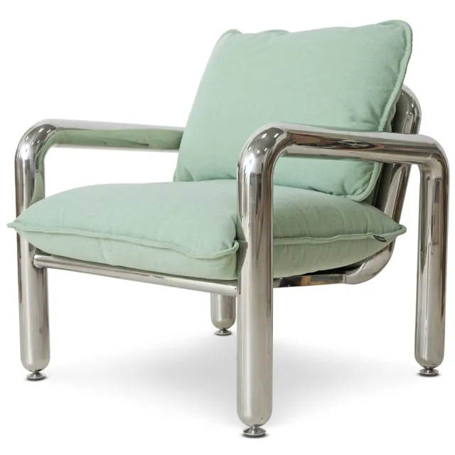 HKLIVING fauteui Chrome Lounge canvas mint