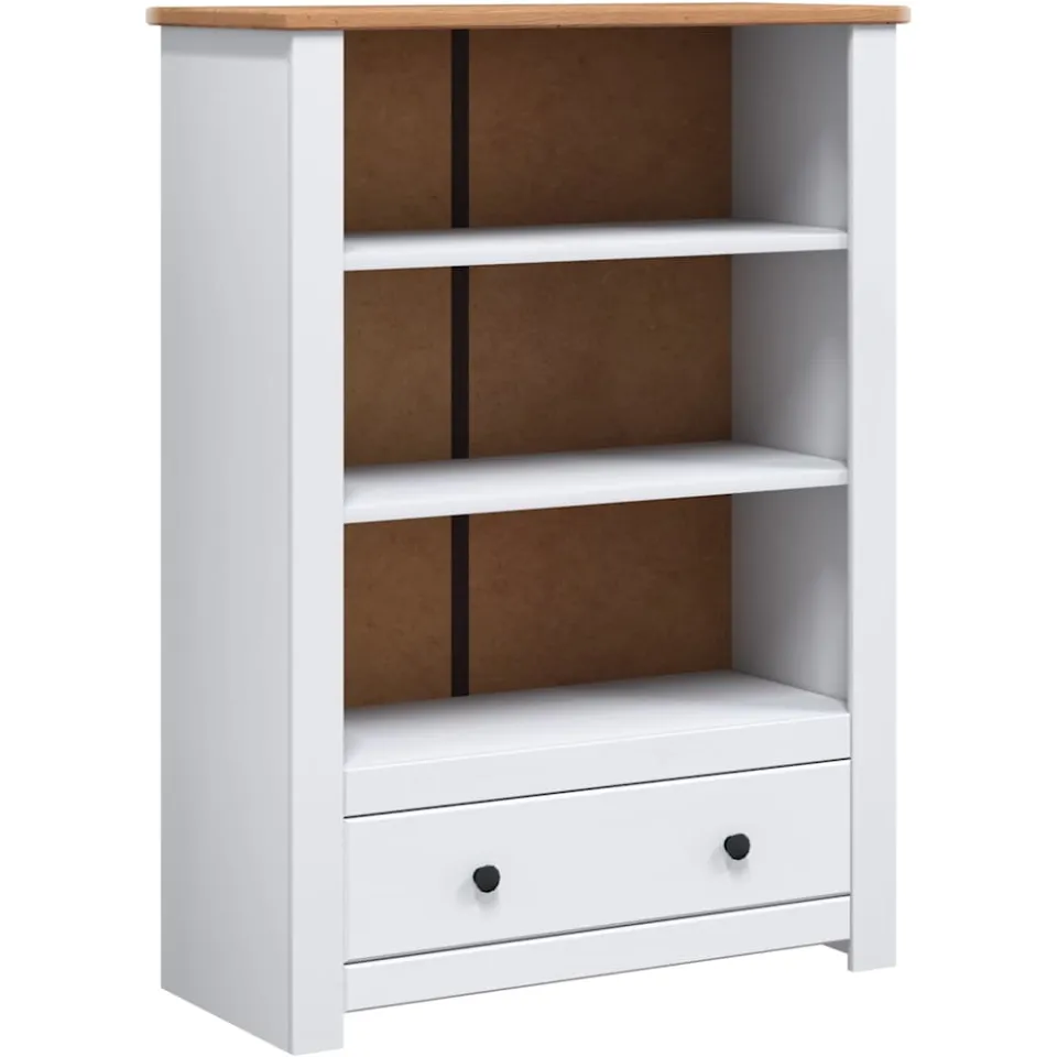 vidaXL Boekenkast Panama Range 80x35x110 cm massief grenenhout wit