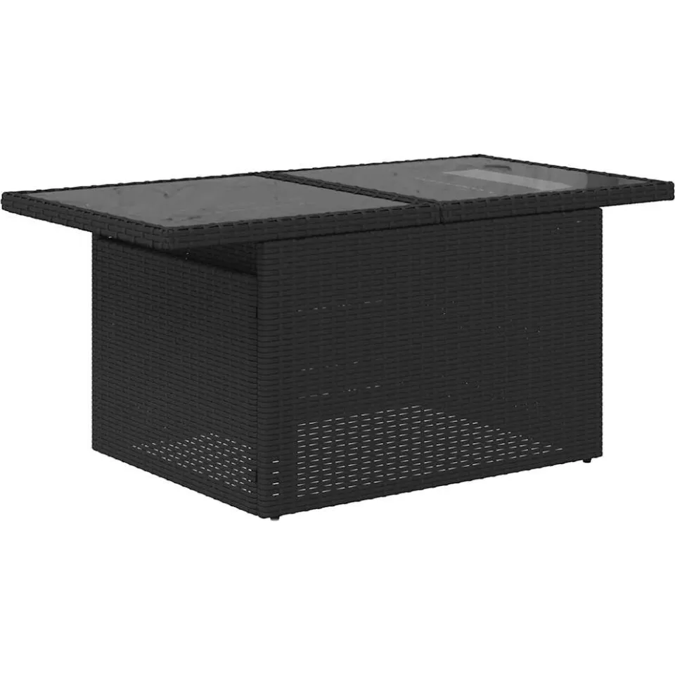 vidaXL 6-delige Loungeset met kussens poly rattan zwart, foto 4
