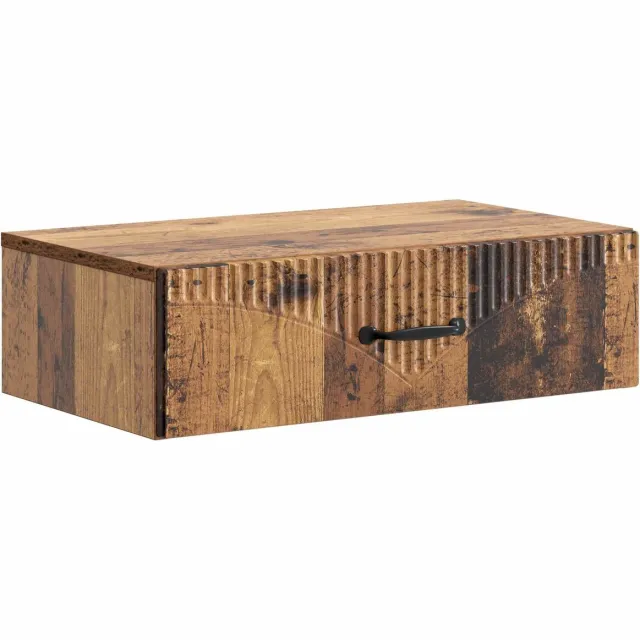 vidaXL Wandgemonteerde - Zijtafel - 59 - x - 34,5 - x - 17 - cm - Bewerkt - hout Oud hout