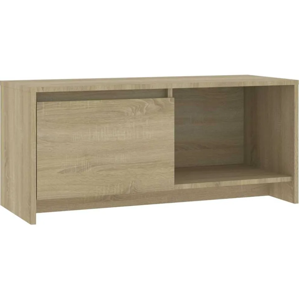 vidaXL Tv-meubel 90x35x40 cm bewerkt hout sonoma eikenkleurig Beige