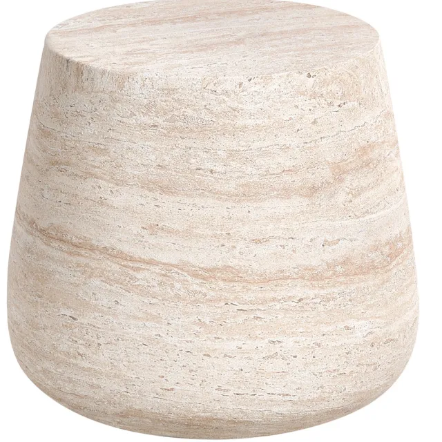 Beliani BIENTINO - Bijzettafel - Beige - Lichtbeton (MgO)