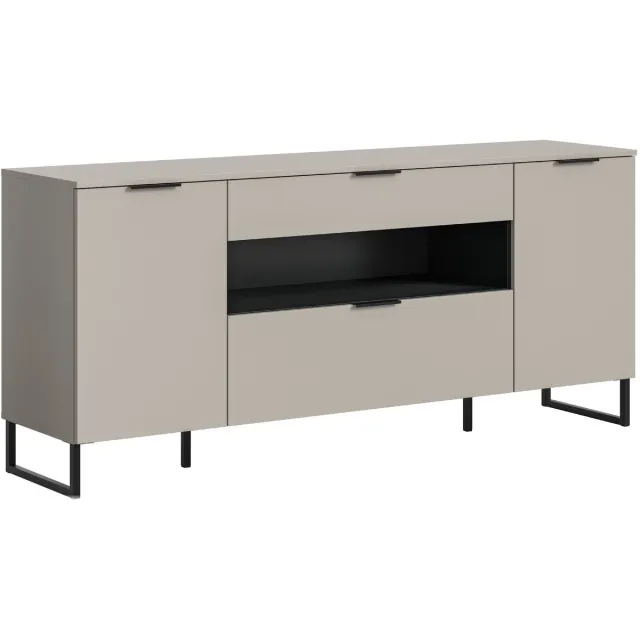 Xonox.Home Noida dressoir B/H/D: 80x185x41 cm in kasjmierlook en zwart Kasjmir