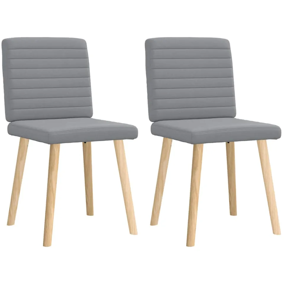 vidaXL Eetkamerstoelen 2 st stof lichtgrijs grijs, foto 3