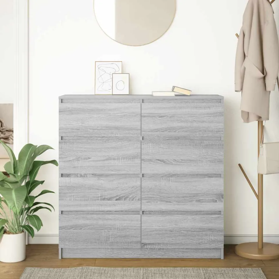 vidaXL Dressoir 100x35x99 cm spaanplaat grijs sonoma, foto 3
