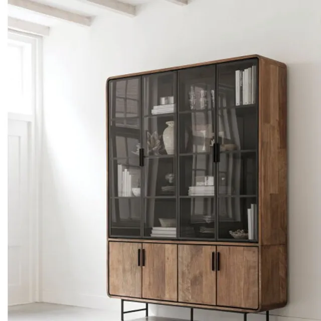 DTP Home Showcase Evo large, 2x4 doors,220x160x40 cm, recycled teakwood Naturel