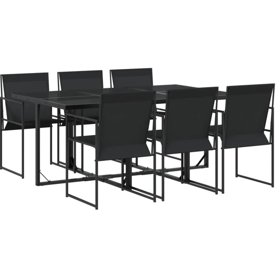 vidaXL 7-delige Tuinset textileen zwart, foto 3