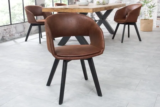 Invicta Interior Design stoel NORDIC STAR antiek bruin houten poten - 43422 Zie omschrijving
