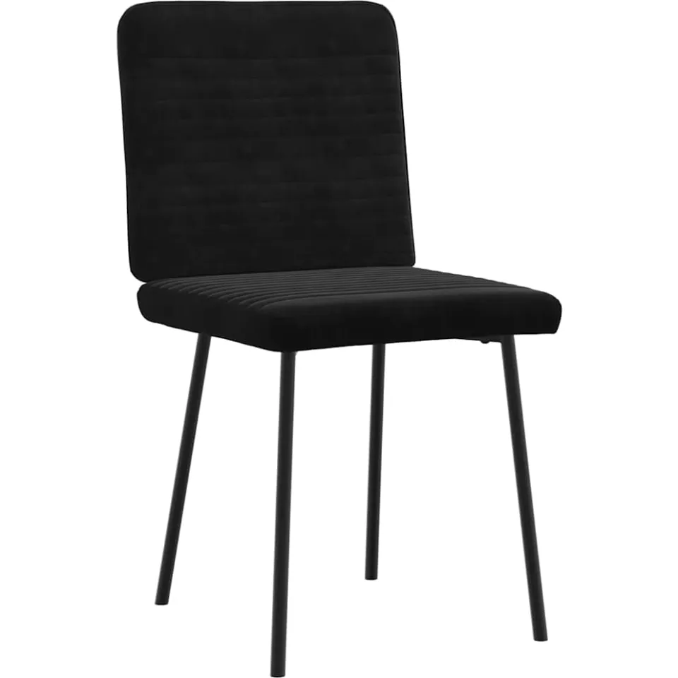 vidaXL Eetkamerstoelen 2 st fluweel zwart, foto 2