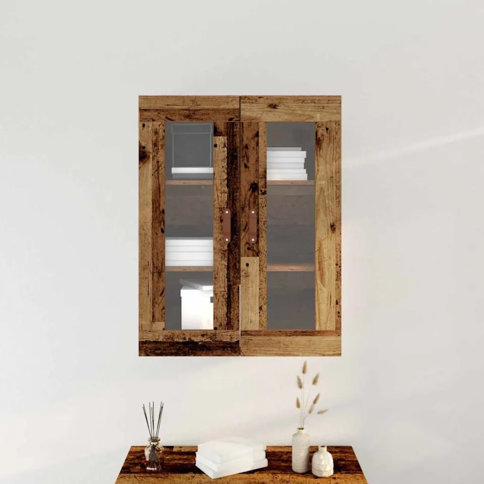 vidaXL Wandkast Oudhout 69,5 x 34 x 90 cm Bewerkt hout bruin, foto 4
