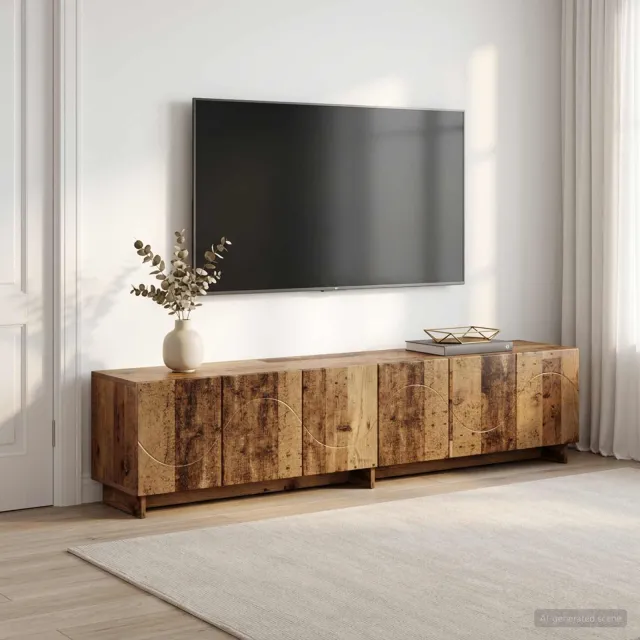 vidaXL tv-meubel 179.5 x 34.5 x 40 cm Oud hout Bewerkt hout Bruin