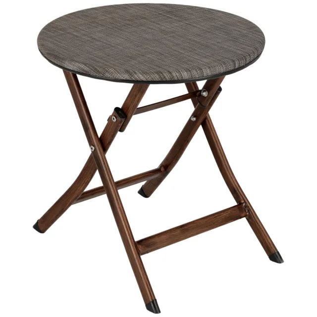 PULSIVA Bijzetafel Romalia; 46x46 cm (ØxH); grijs gemêleerd/bruin; rond