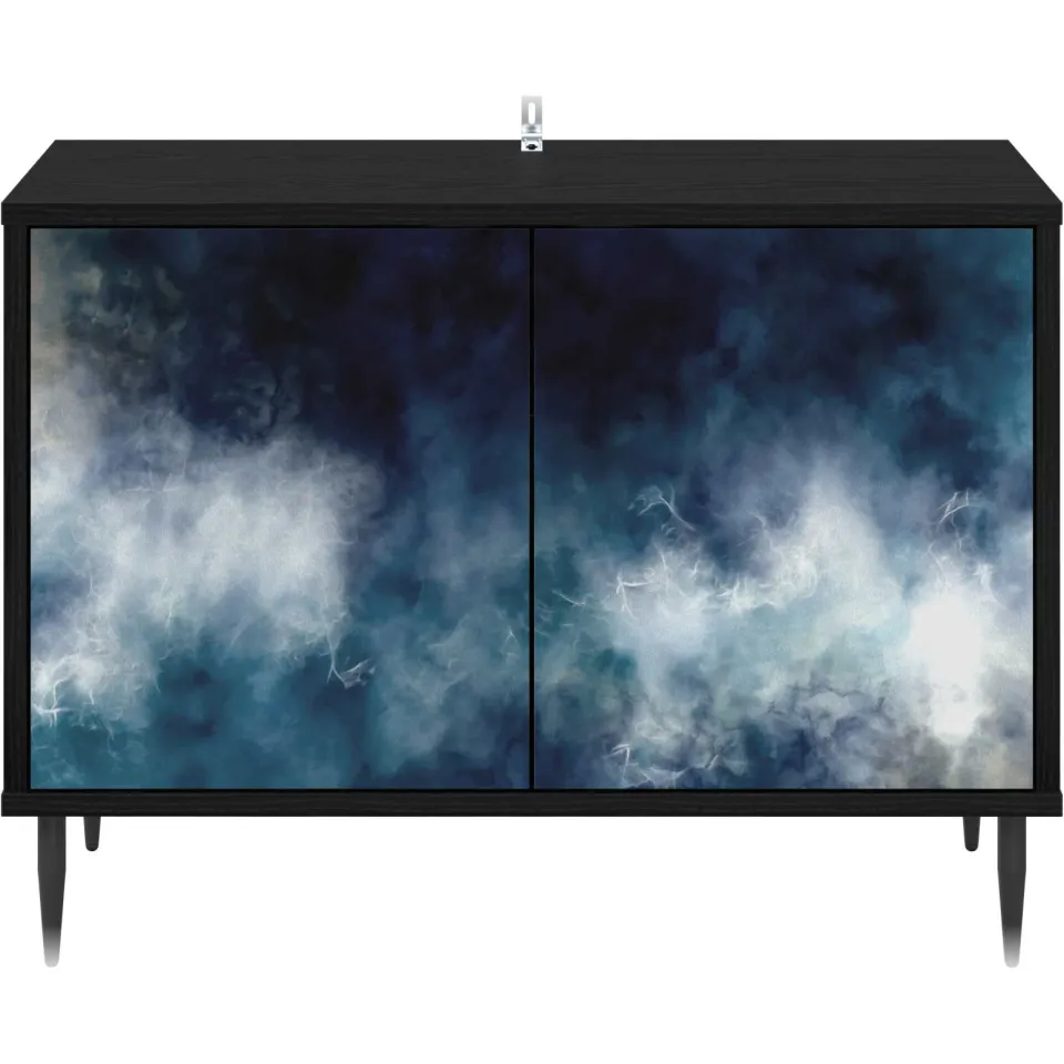 vidaXL Tv-meubel RAALTE 69 x 33 x 50,5 cm Zwart eiken Bewerkt hout, foto 4