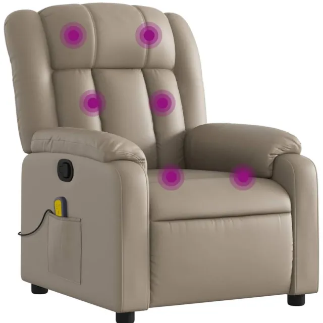 vidaXL Massagestoel - verstelbaar - kunstleer - cappuccinokleurig