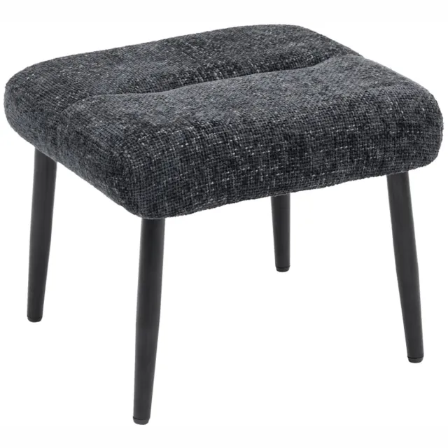 REDOM Hocker - Zachte Zitting - Stalen Poten - Ruimtebesparend - Polyester - Donkergrijs - 45 X 41 X 38 Cm
