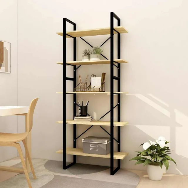vidaXL Boekenkast met 5 schappen 80x30x175 cm massief grenenhout bruin, foto 2