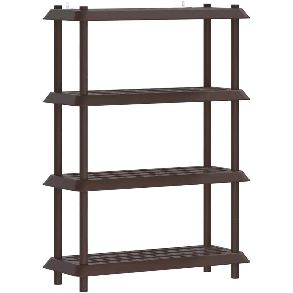 vidaXL Plankenunit 4-laags 100 x 40 x 136,5 cm PP Bruin