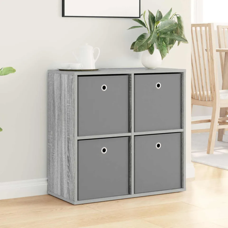 vidaXL Dressoir Grijs Sonoma 68,5 x 32 x 67 cm, foto 4