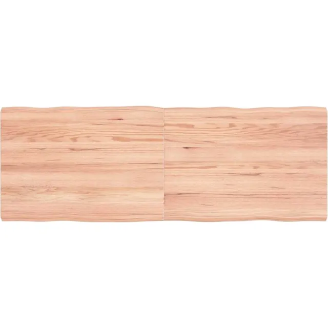 vidaXL Tafelblad natuurlijke rand 140x50x(2-4) cm eikenhout lichtbruin