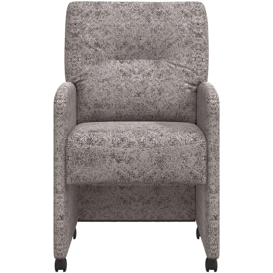vidaXL Eetkamerstoelen met Wieltjes 2 st Faux suede leer Lichtgrijs