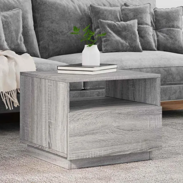 vidaXL Salontafel met LED-verlichting 50x49x40 cm grijs sonoma eiken, foto 2