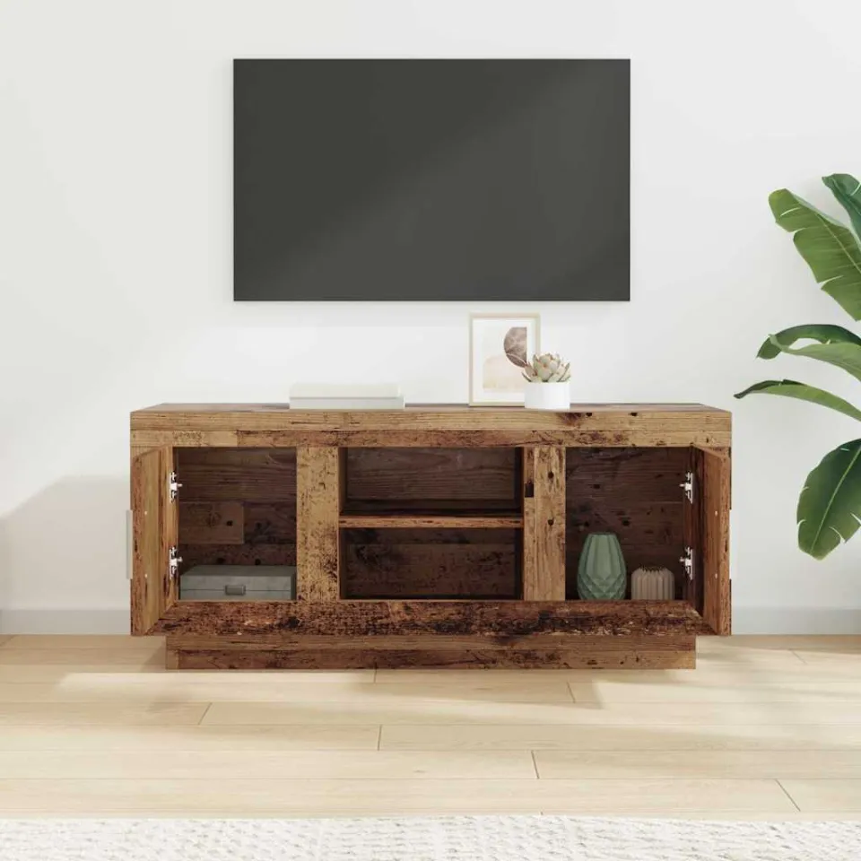 vidaXL TV-kast 102 x 35 x 45 cm Oud Hout Bewerkt hout bruin, foto 4