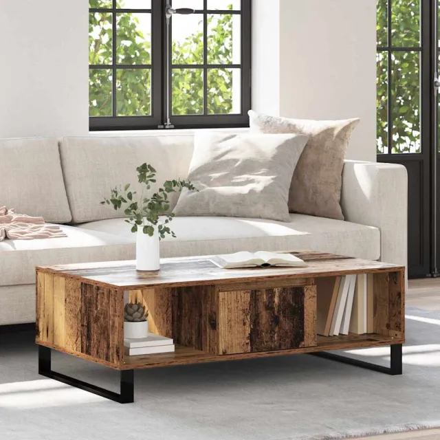 vidaXL Salontafel Oudhout 104 x 60 x 35 cm Bewerkt hout Bruin